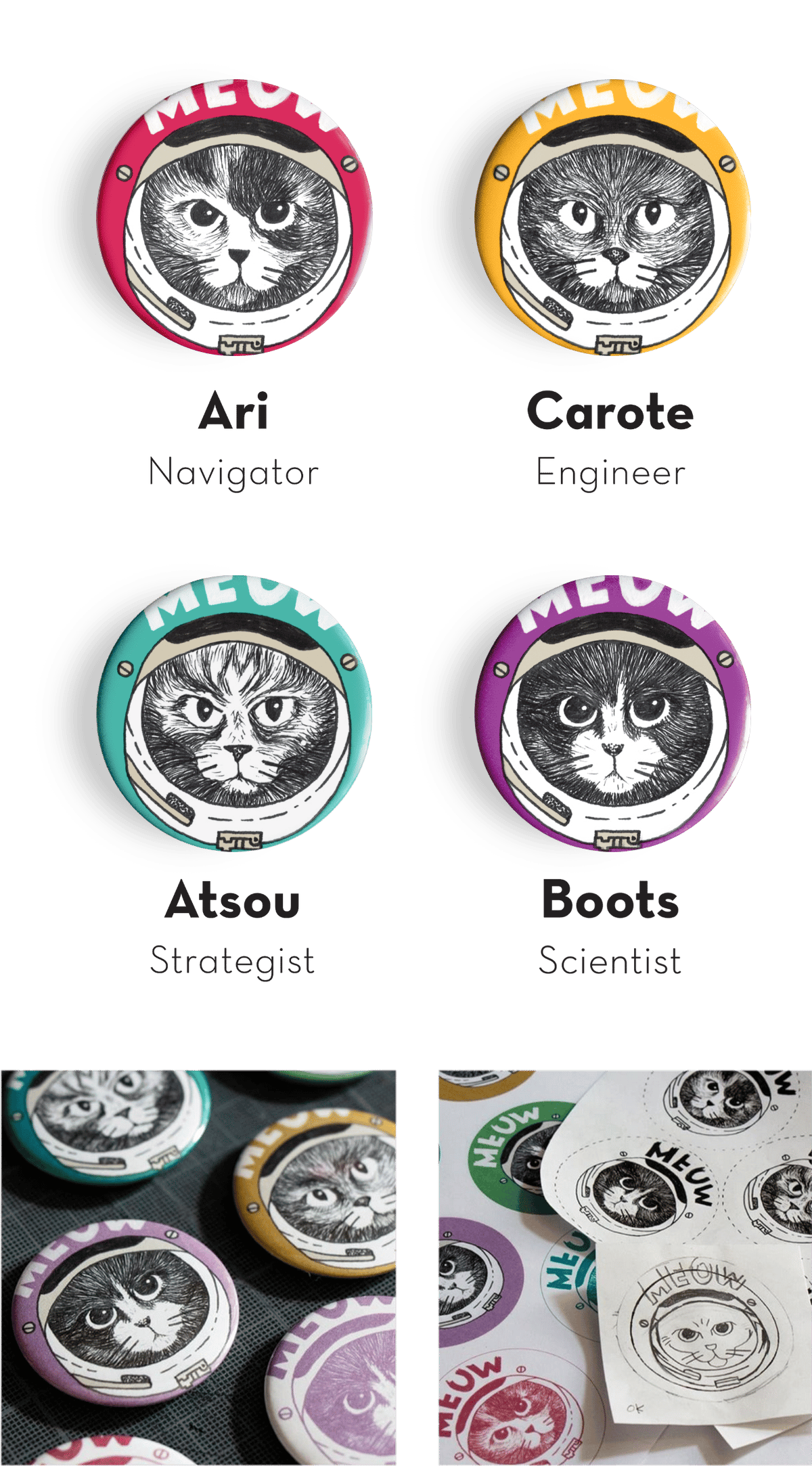 Image of Cosmo Kitten badge button