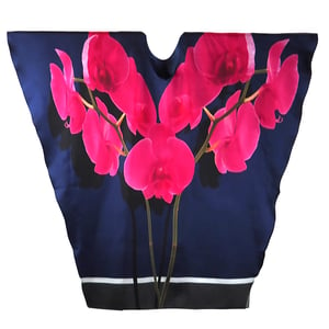 Image of Silk Twill Pink Orchids Kaftan