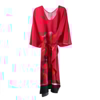 Image 1 of Silk Twill Red Poppies Kaftan