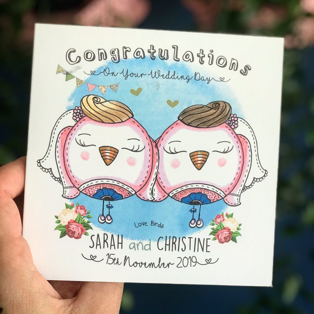 Image of Love Birds Wedding Card