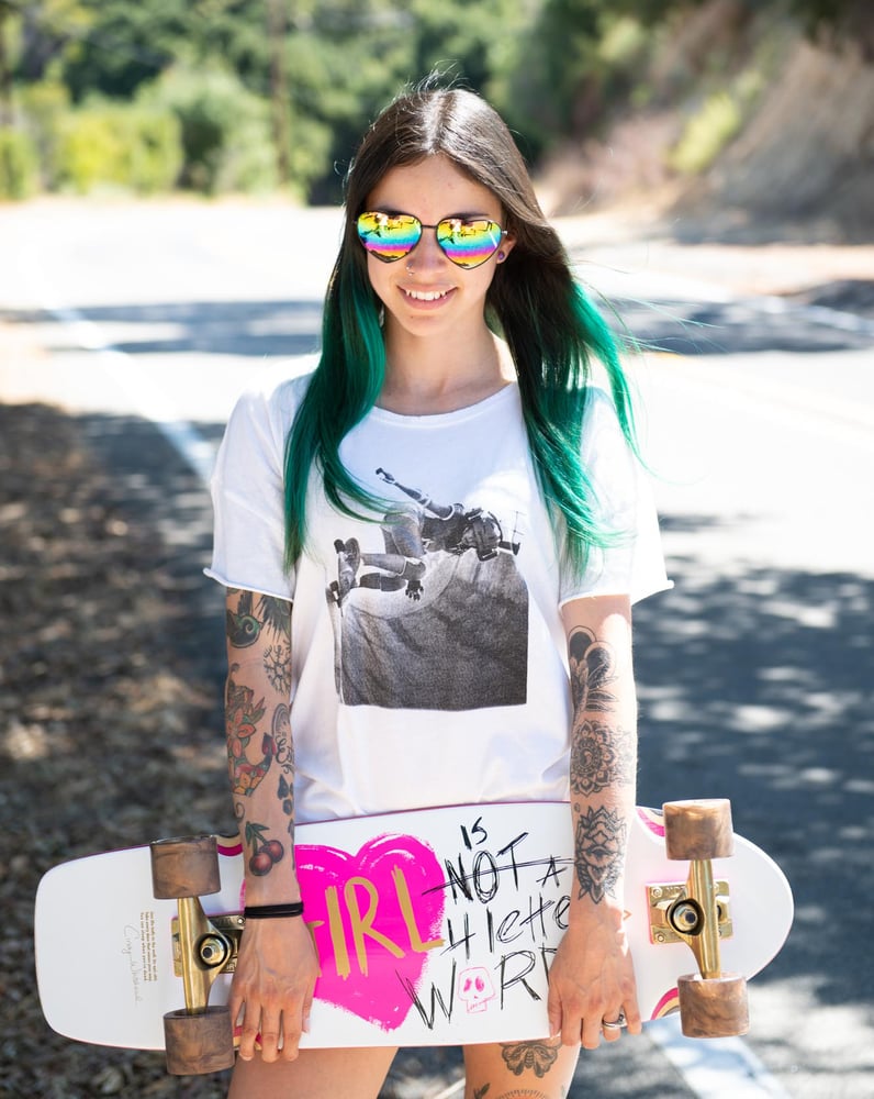 New Vintage Inspired Retro Skater Girl Tee Girl Is Not A 4 Letter Word