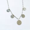 Mixed Coin Necklace - Vintage Sterling Silver - 180 year old coin - version 1