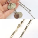 Mixed Coin Necklace - Vintage Sterling Silver - 180 year old coin - version 1