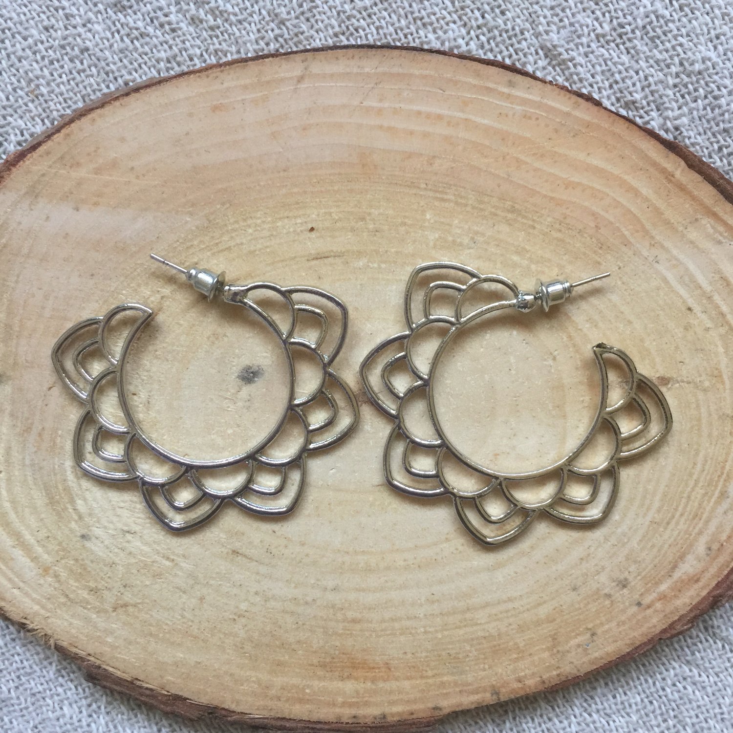 Lotus Flower earrings silver Synergys Designs