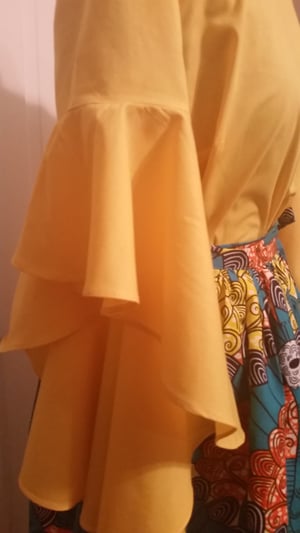 Image of African print wrap skirt set