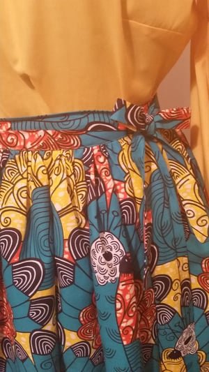 Image of African print wrap skirt set