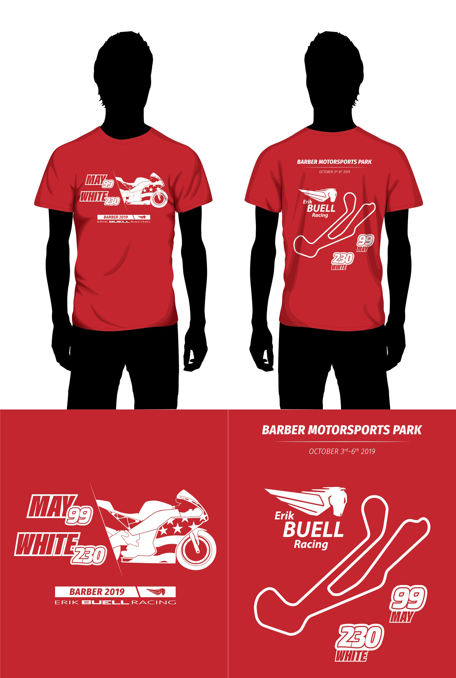 Image of [PRE ORDER] Team EBR Barber 2019 - Red - With Style Options