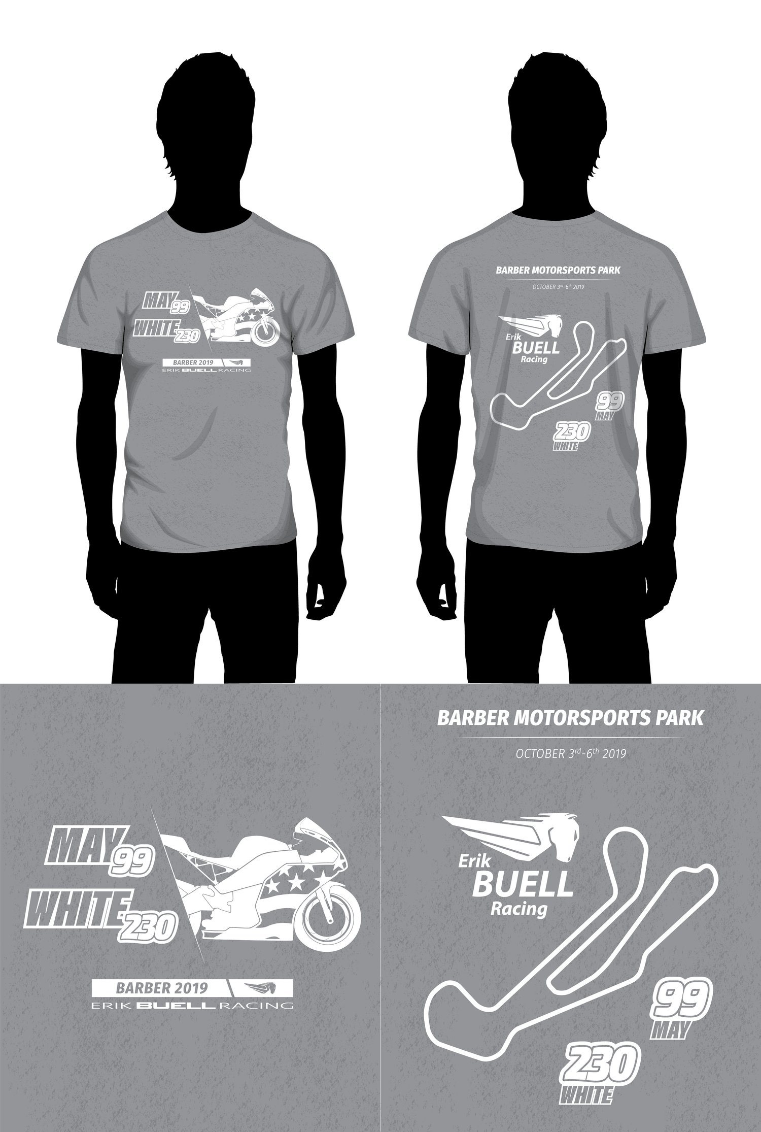 Image of [PRE ORDER] Team EBR Barber 2019 - Gray - With Style Options