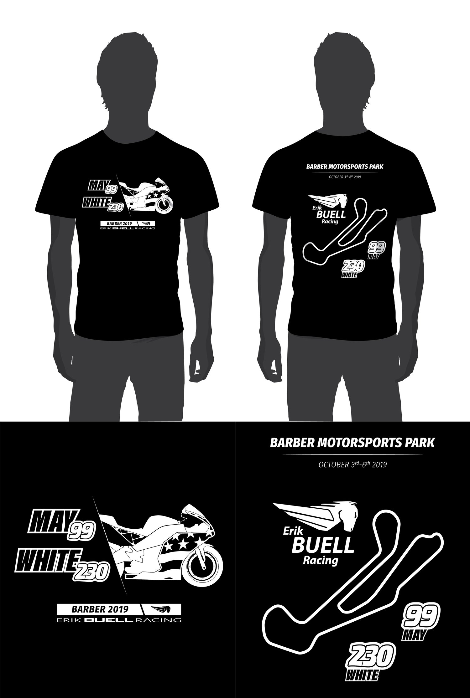 Image of [PRE ORDER] Team EBR Barber 2019 - Black - With Style Options