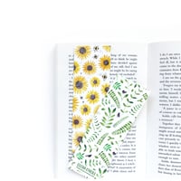 Image 1 of Sunflowers and bees double sided bookmark