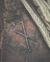 Image 2 of NAUTHIZ sterling silver rune pendant