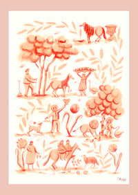 Image 1 of Peach Toile - large Giclee print