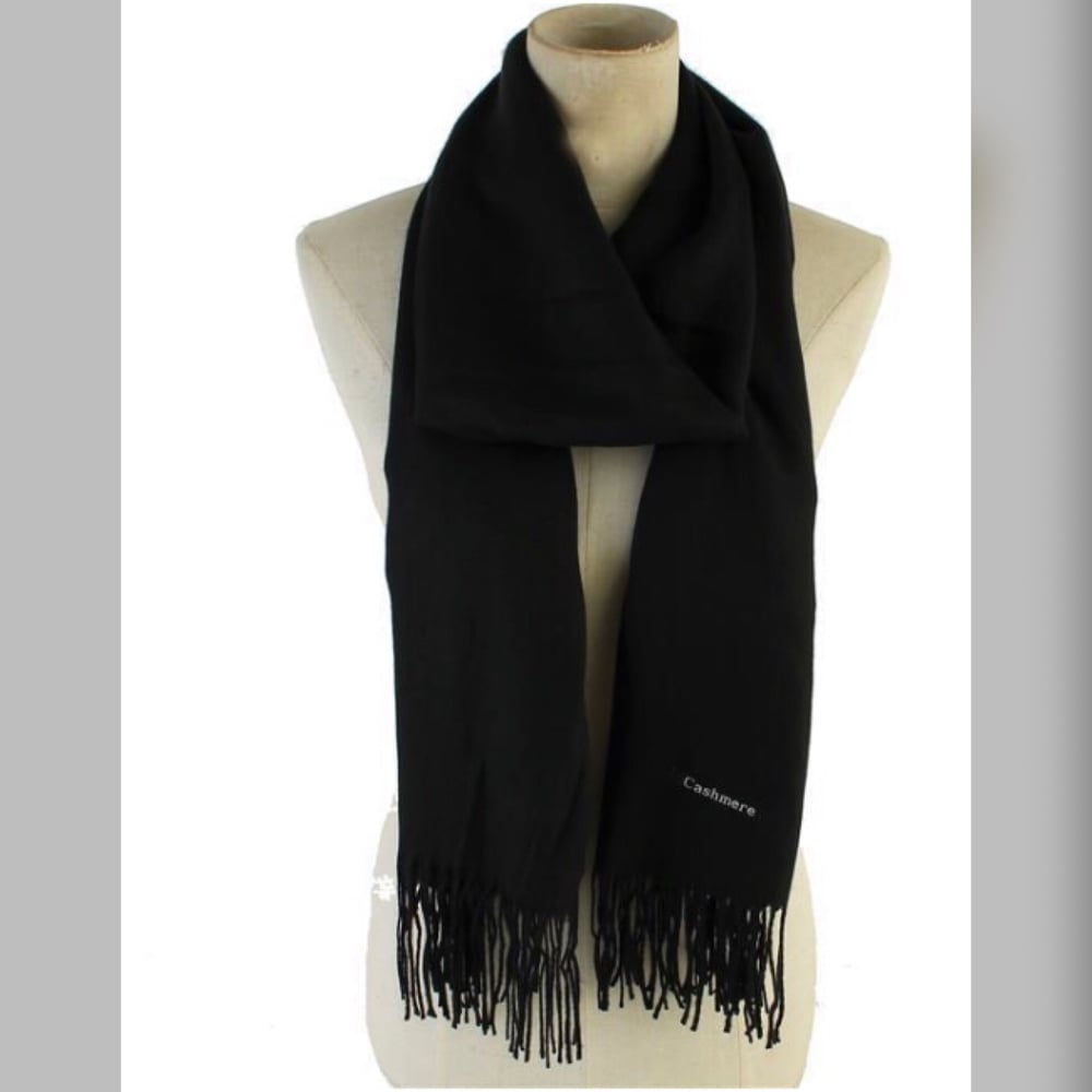 Image of Black Cashmere Scarf 