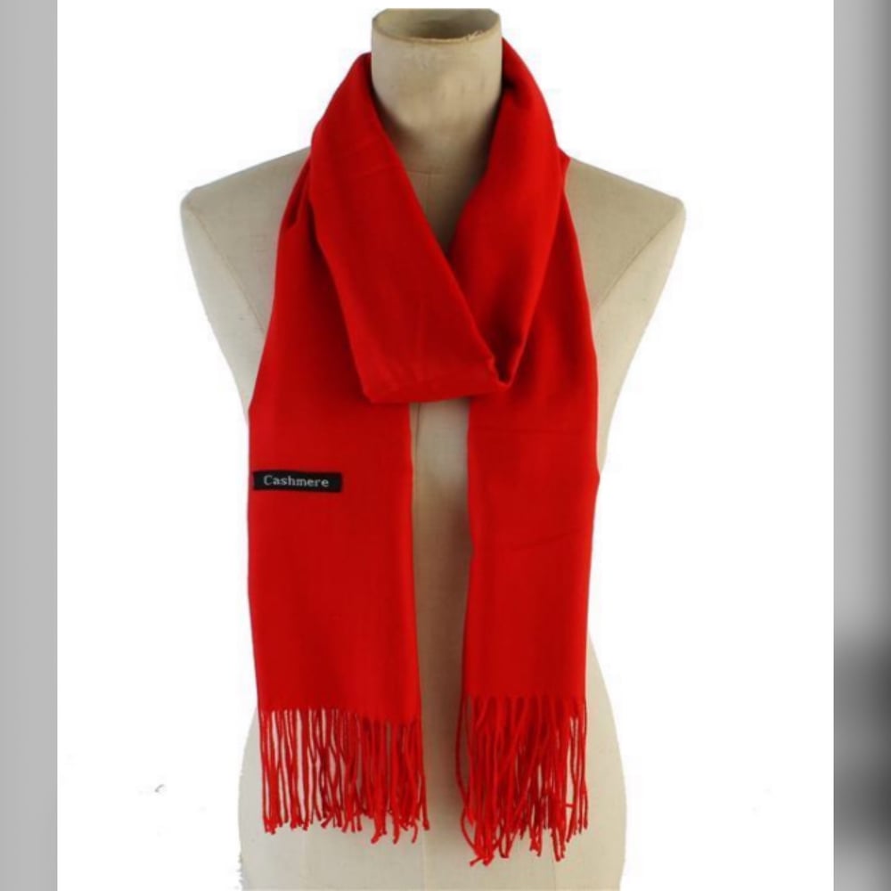 Image of Red Cashmere Scarf 