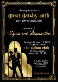 Great Gatsby Birthday Invitation