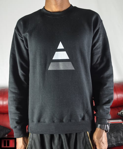 Image of Follow the Leader Sweatshirt Black ( White, dark grey)