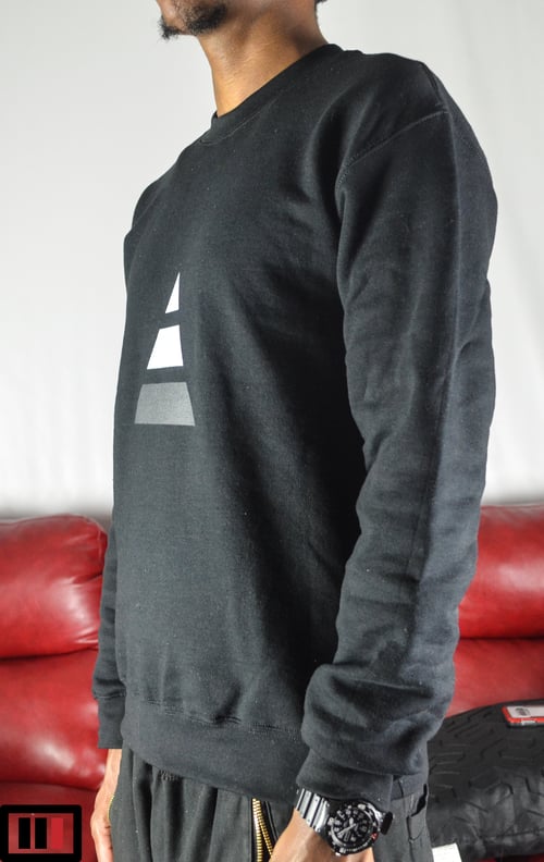 Image of Follow the Leader Sweatshirt Black ( White, dark grey)