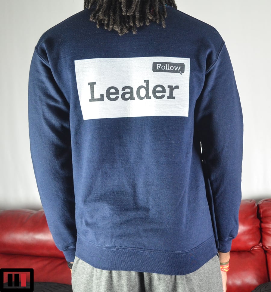 Image of Follow the Leader Sweatshirt Navy blue ( White, dark grey)