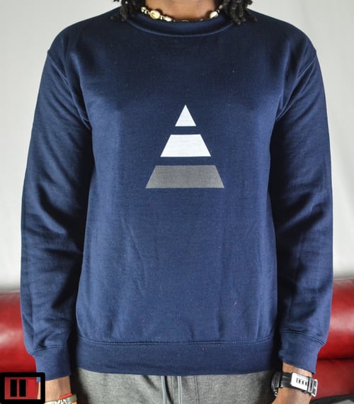 Image of Follow the Leader Sweatshirt Navy blue ( White, dark grey)