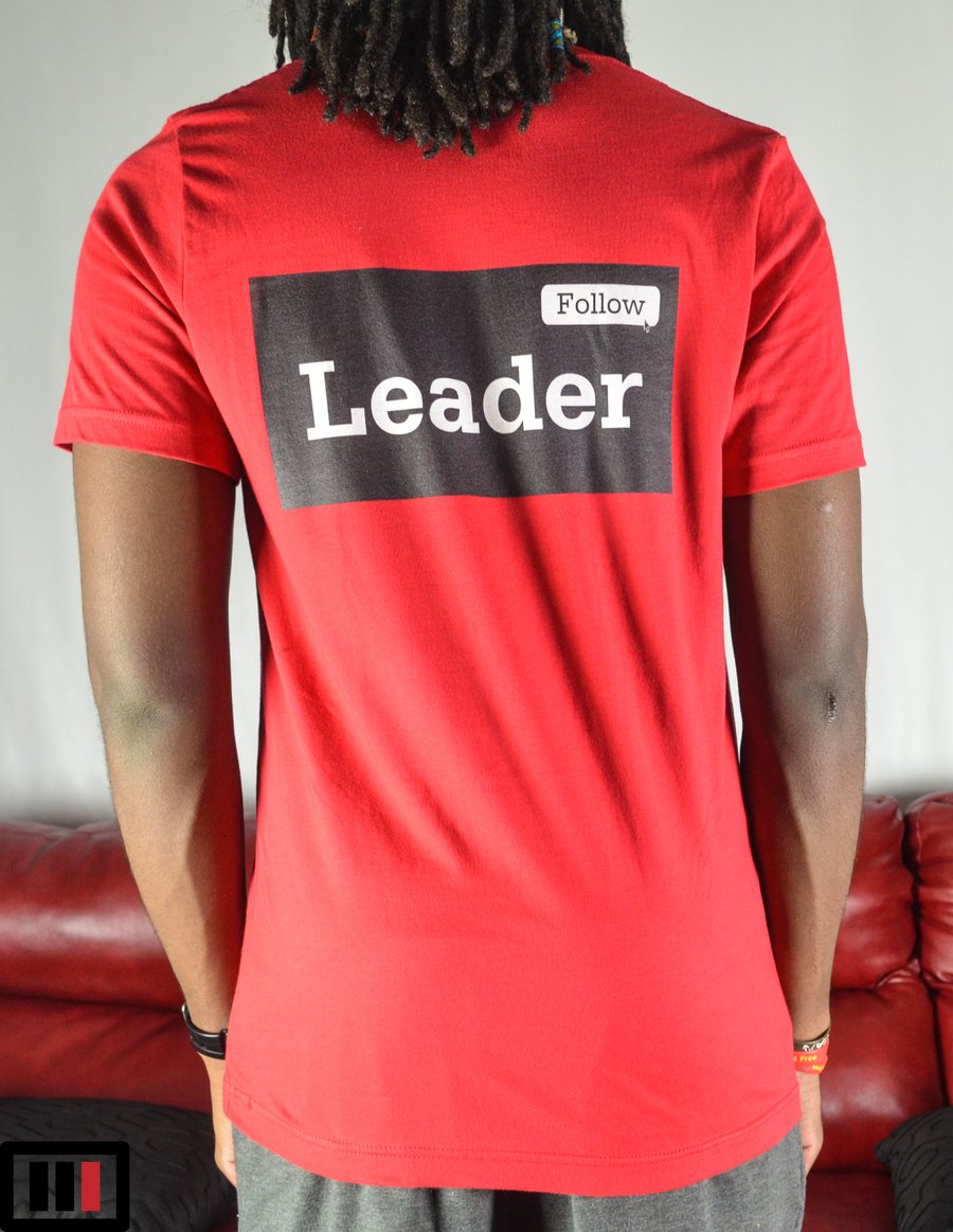 Image of Follow the Leader Red T-shirt ( Black, White )