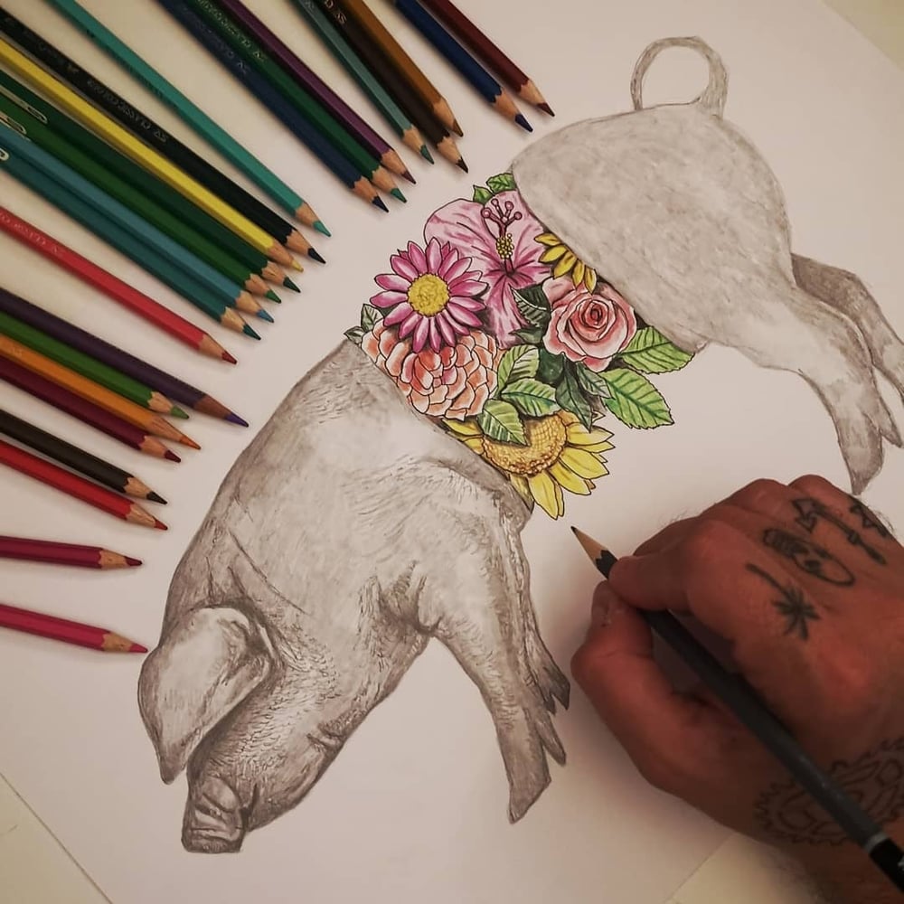 Image of SKIN DEEP - Floral Pig limited edition print