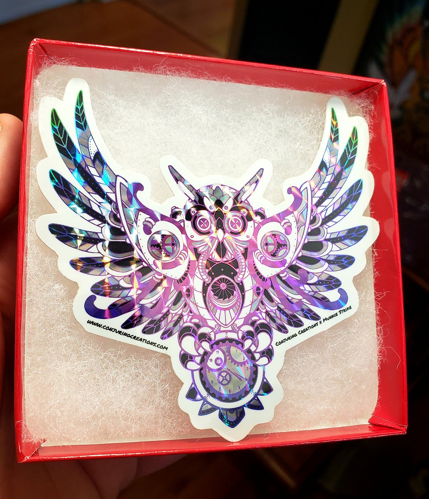 Image of (2) Timekeeper Owl Prismatic Sticker LE 100