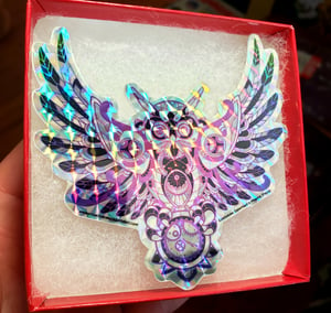 Image of (2) Timekeeper Owl Prismatic Sticker LE 100