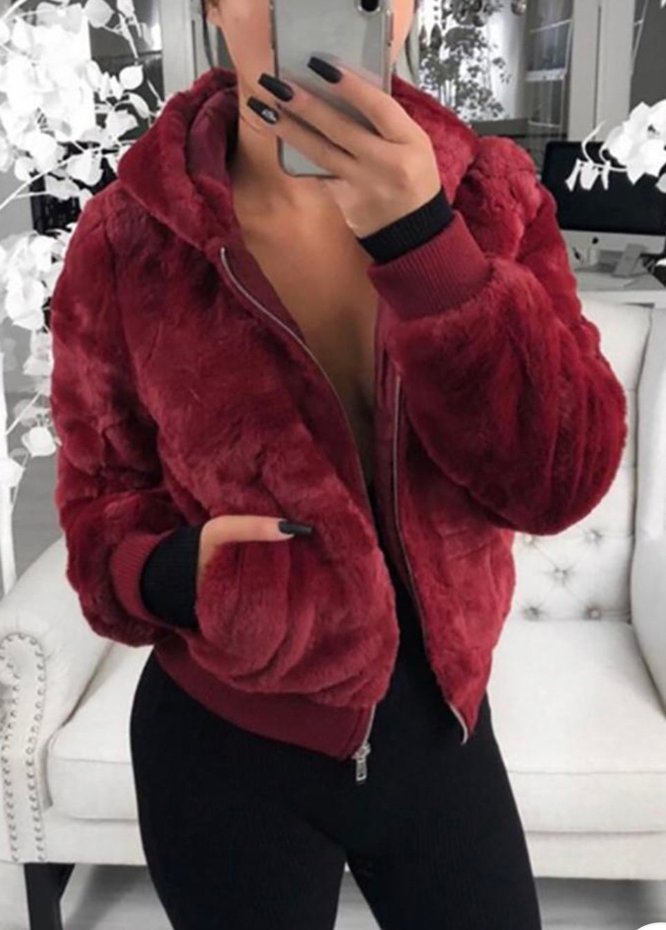 Image of Fluffy Zipper Jackets