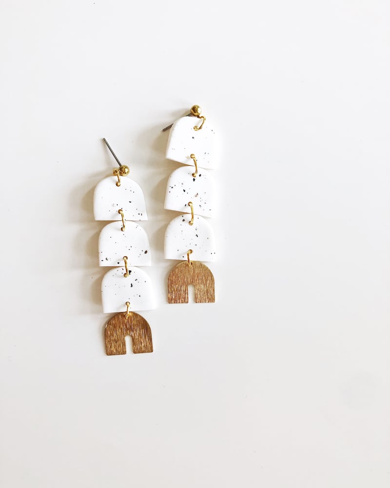 Image of Cricket Earrings in speckled white