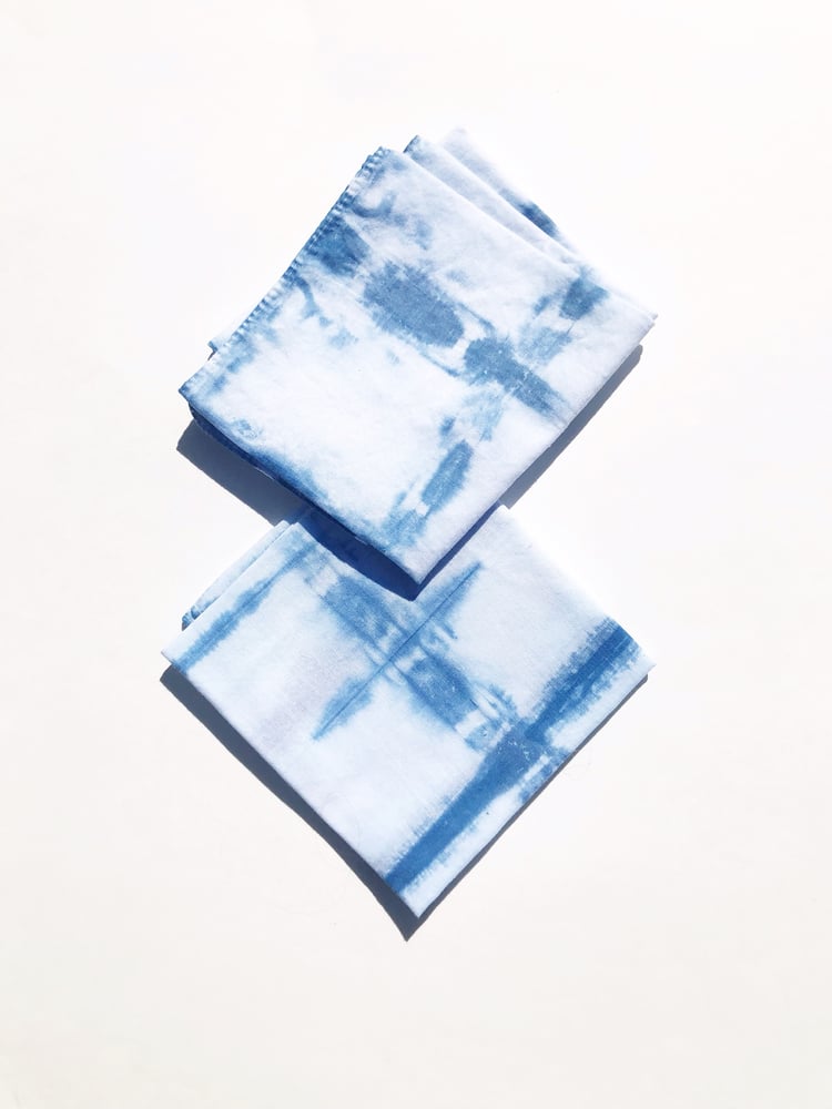 Image of Folded Shibori Indigo Bandana 