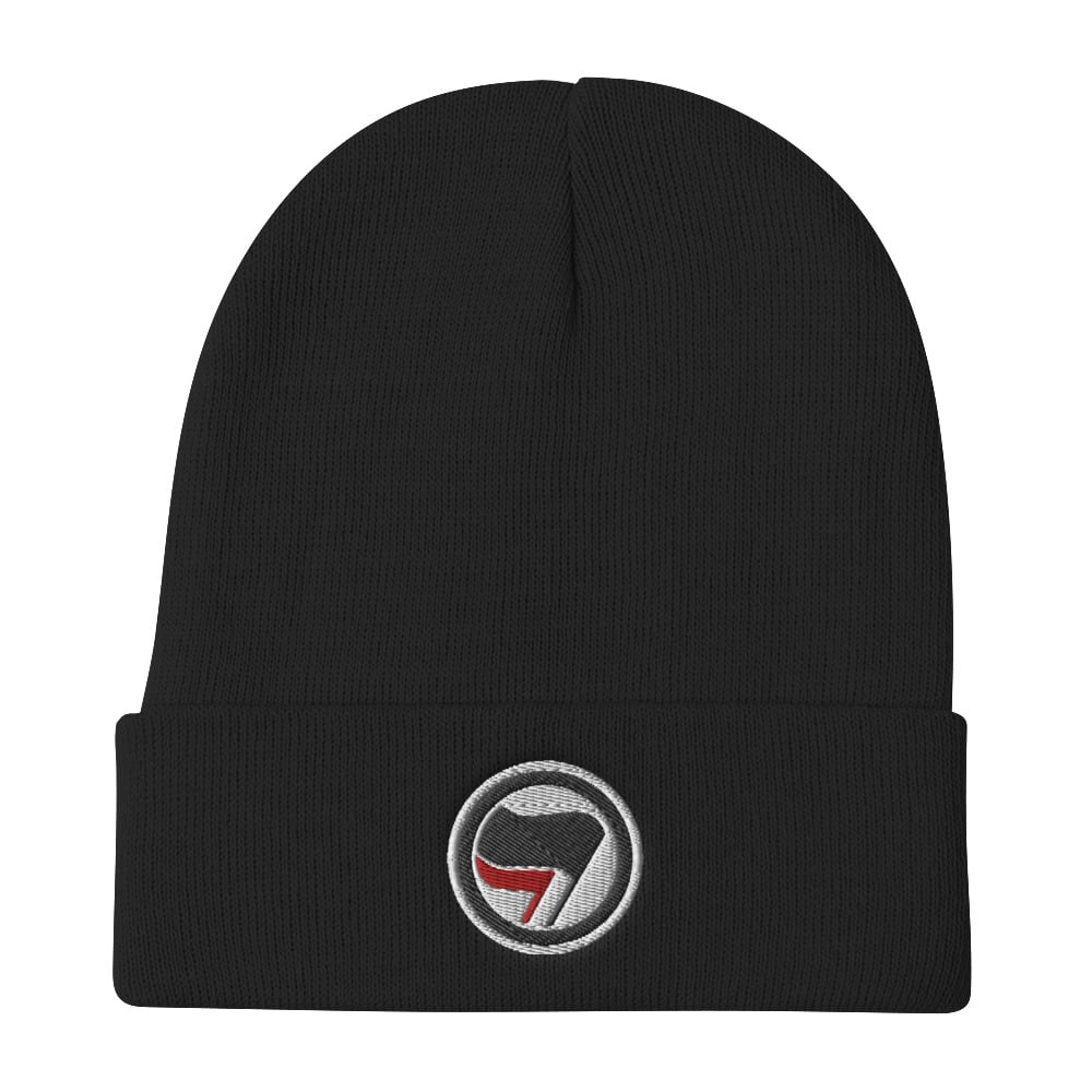 Red And Black Flag Beanie Left Fist