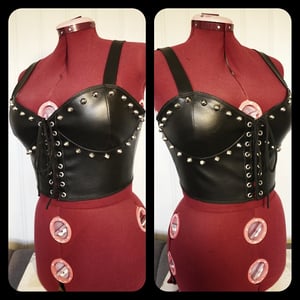 Image of Studded fauxleather top