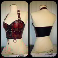 Image 4 of Studded red fauxleather top with rings