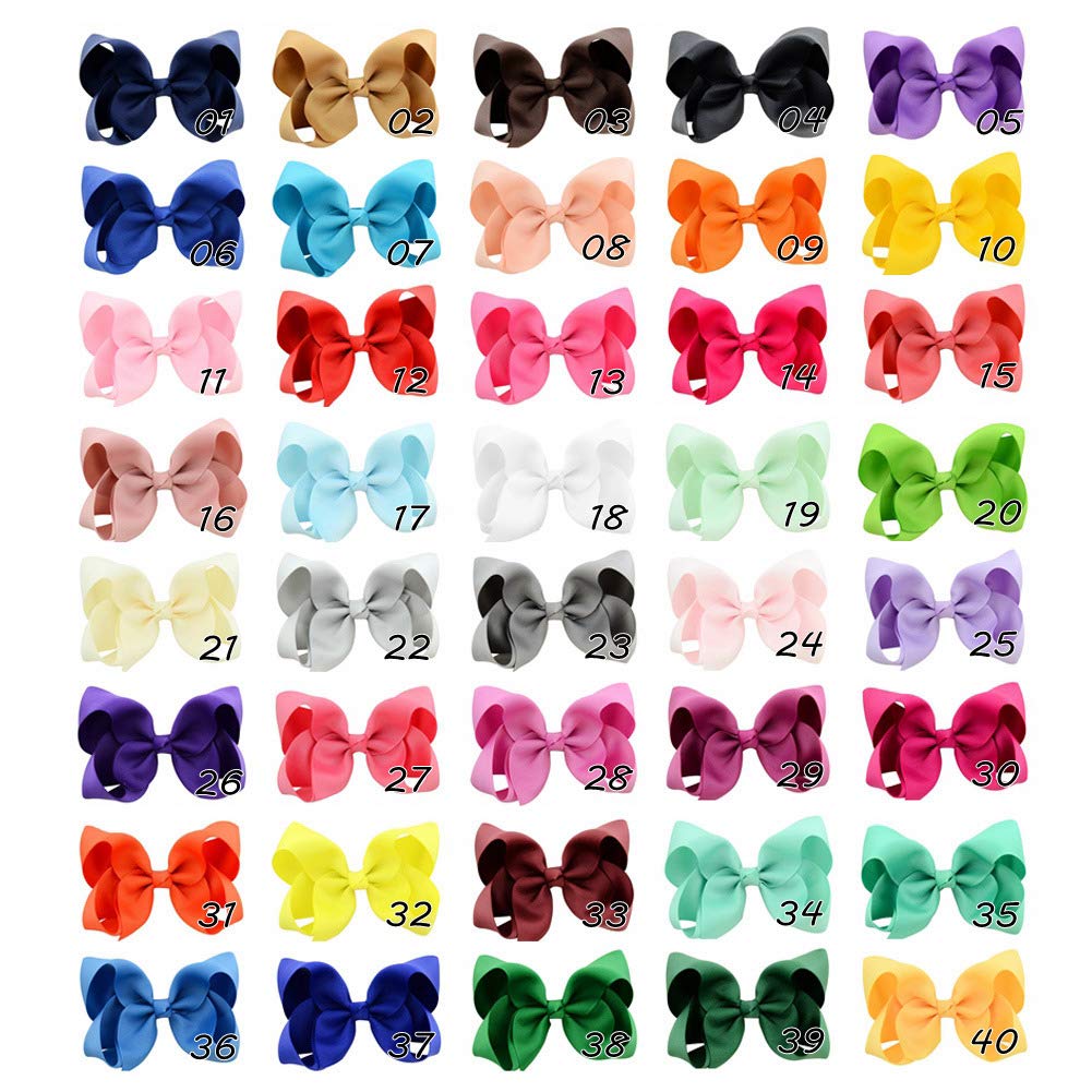 Image of 4.5 Inch Solid Color Hair bows