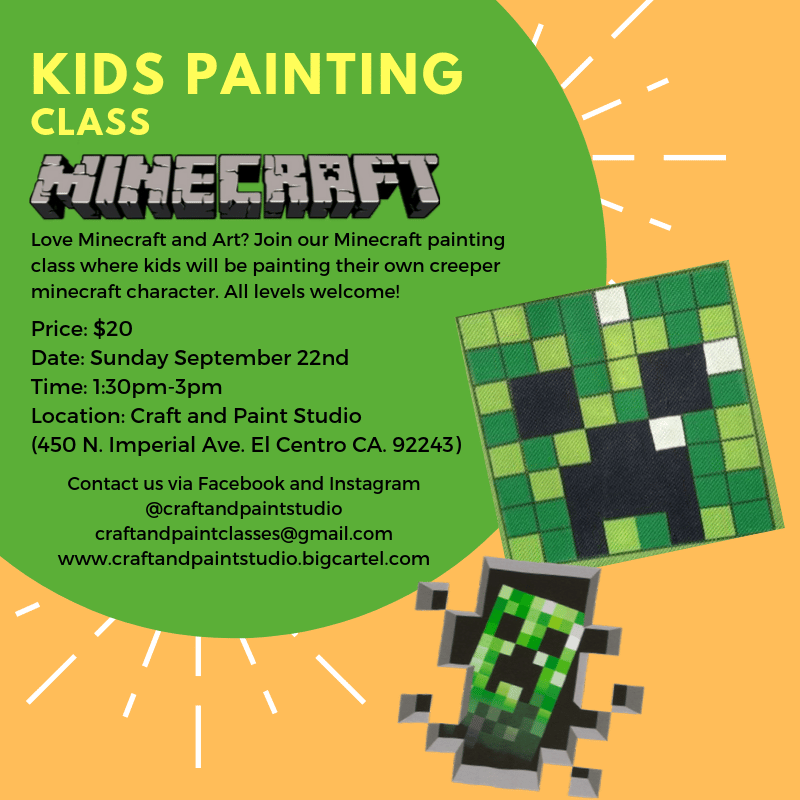 Image of Minecraft Creeper KIDS Painting Class