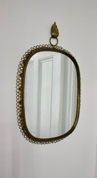 Image 2 of Wall-Mounted Mirror with Brass Loop Frame by Josef Frank, Sweden