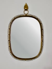 Image 1 of Wall-Mounted Mirror with Brass Loop Frame by Josef Frank, Sweden