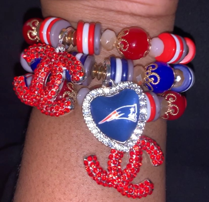 Image of NFL Patriots & Chanel Inspired Bracelet Set