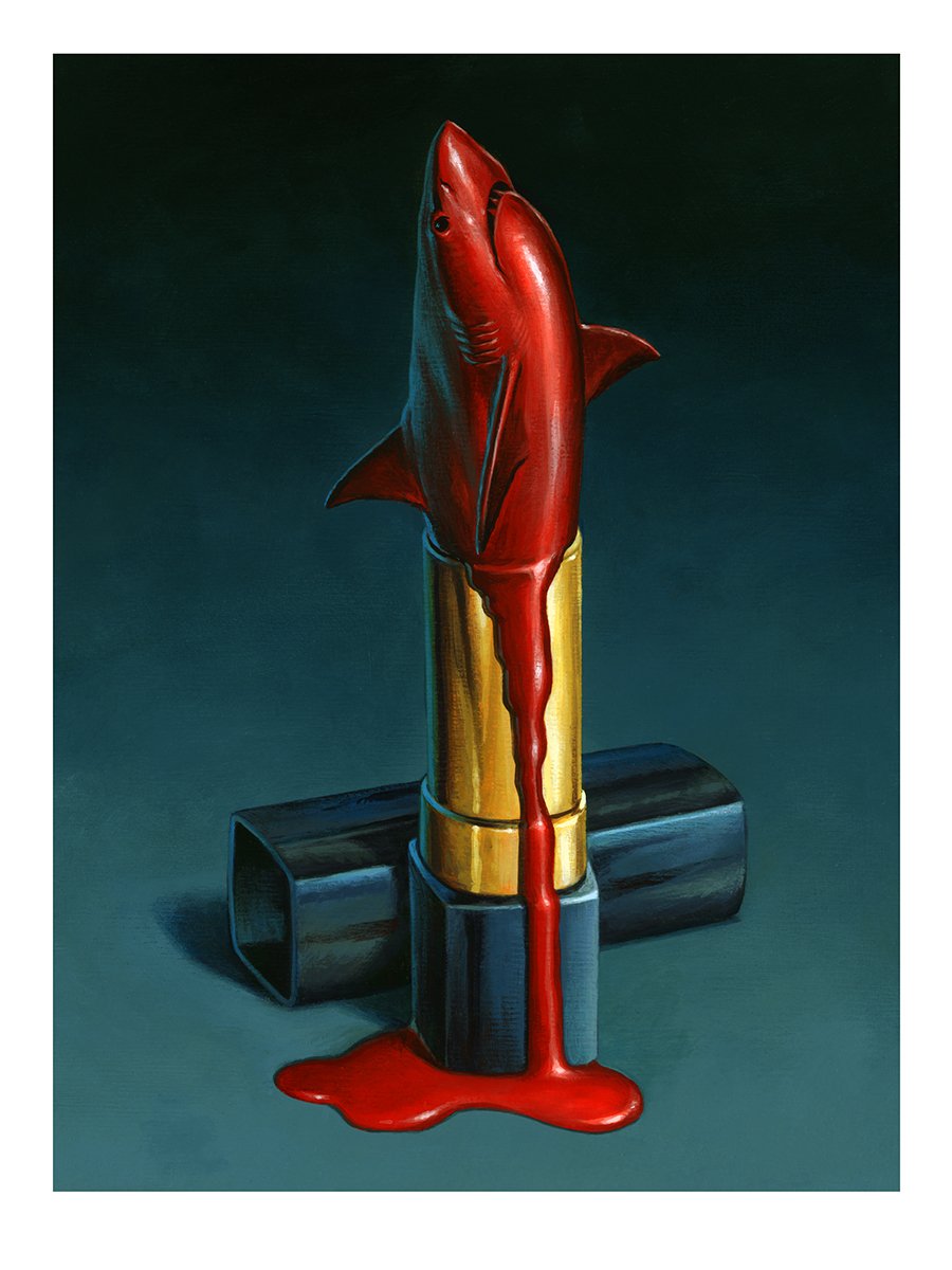 "Sharkstick I & II" - Set of two 9" x 12" limited edition giclees