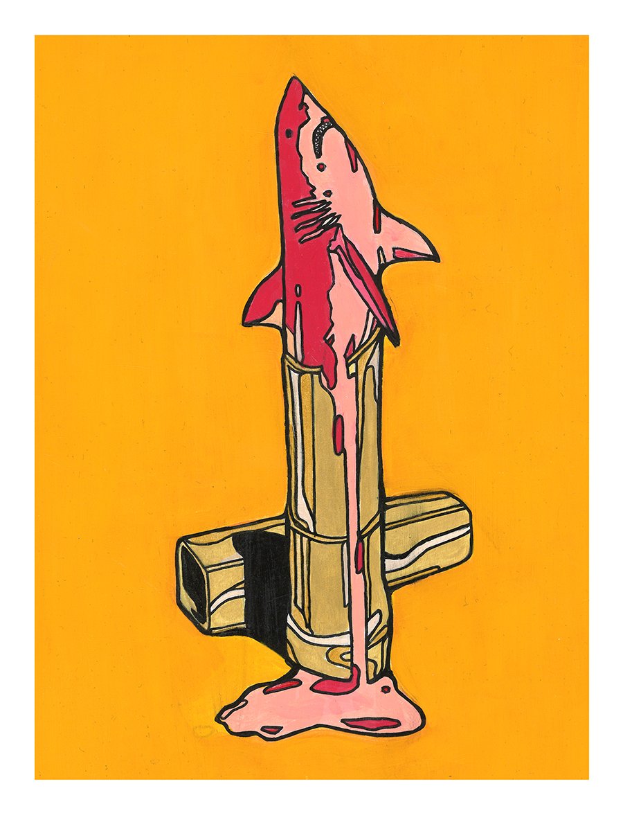 "Sharkstick I & II" - Set of two 9" x 12" limited edition giclees