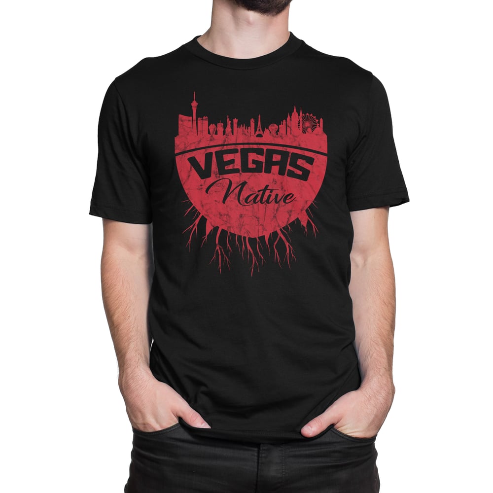 Image of Mens Vegas Native Tee (rd on blk)