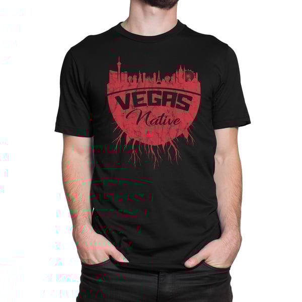 Image of Mens Vegas Native Tee (rd on blk)