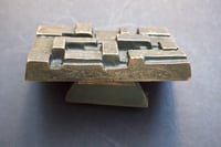 Image 4 of Brutalist Bronze Door Handle and Fittings with Geometric Design I
