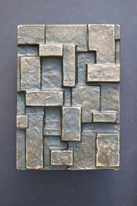 Image 2 of Brutalist Bronze Door Handle and Fittings with Geometric Design I