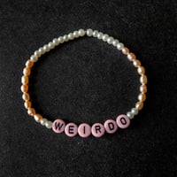 Image 1 of ‘Weirdo’ peach pink freshwater pearl bracelet 