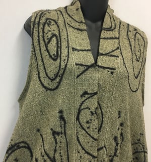 Image of Shawl collar Vest - eco-friendly rayon - hand painted Exuberance design