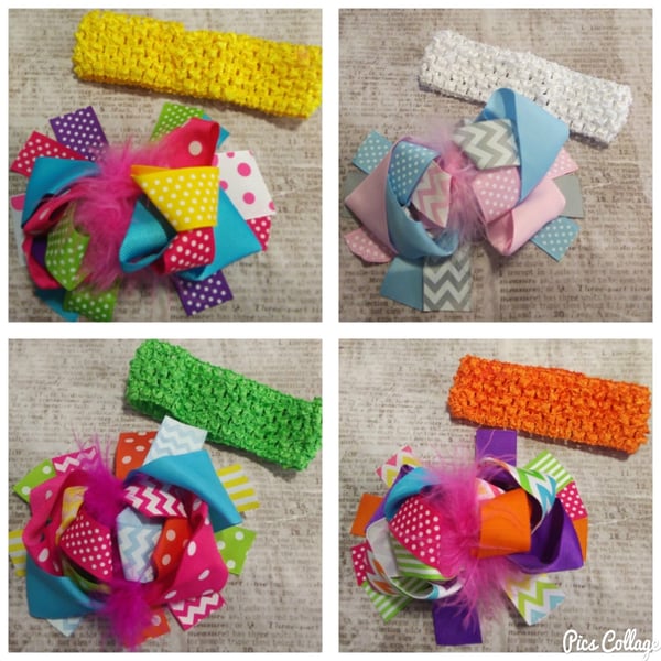 Image of ROCK BOTTOM BLOWOUT SALE 5 Inch Polka Clip with FREE Headband 