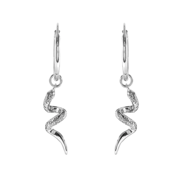 Image of Medusa sleeper hoop earrings (sterling silver)