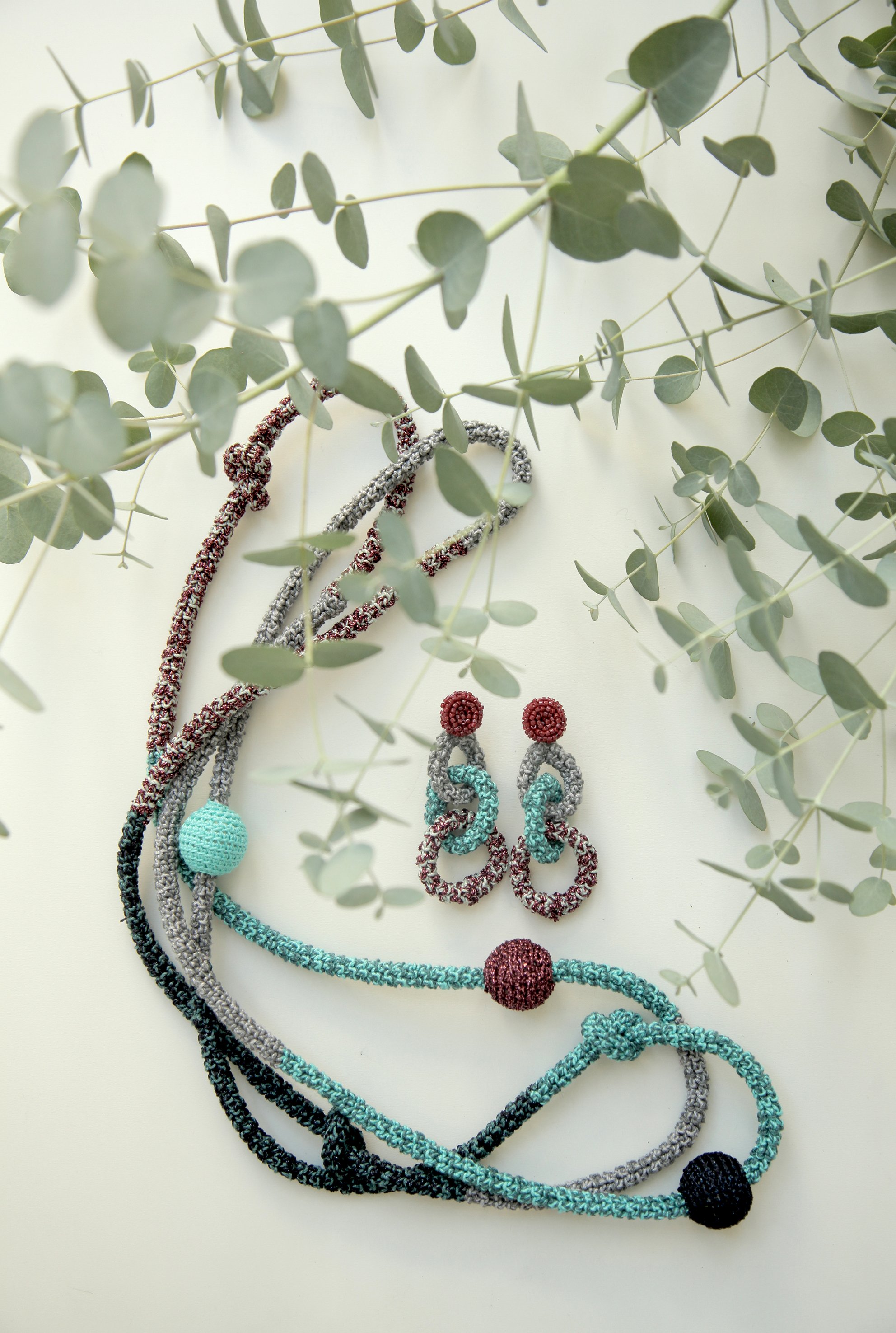 Image of Turquoise-Purple Snake Necklace