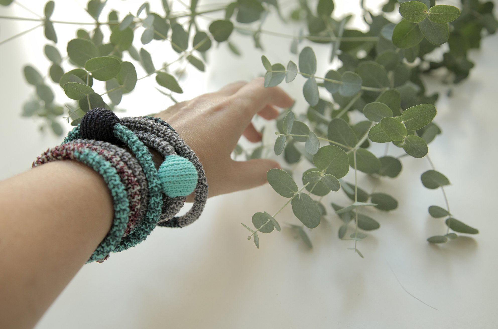 Image of Turquoise-Purple Snake Necklace